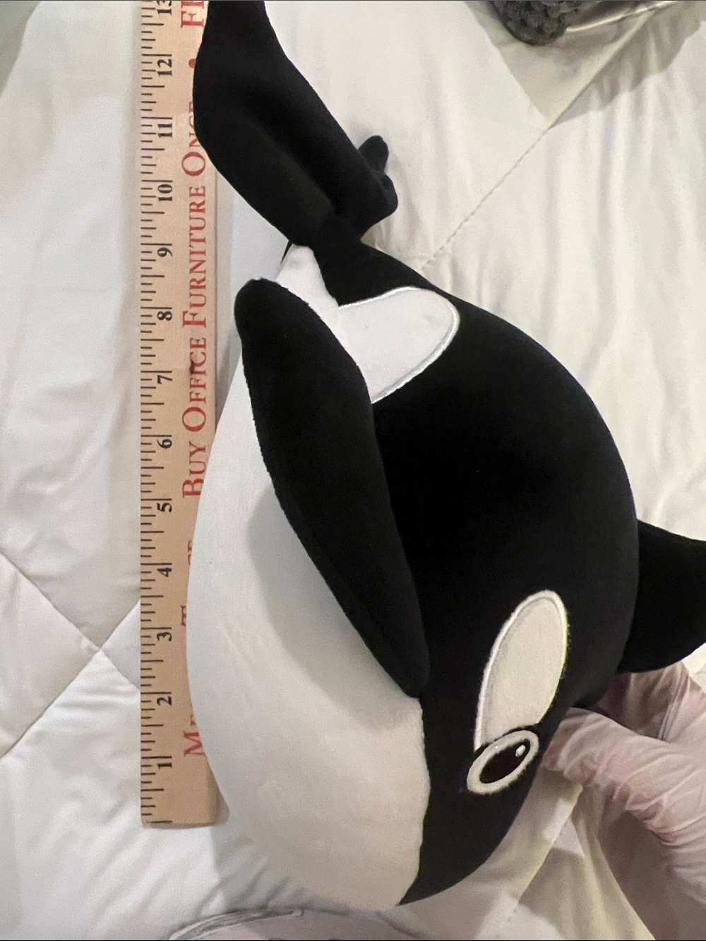 GANZ Black and White Orca Plush Whale Toy